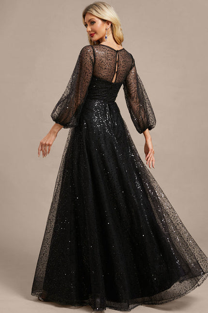 Robe Noire Paillette Élégante - gallery 6