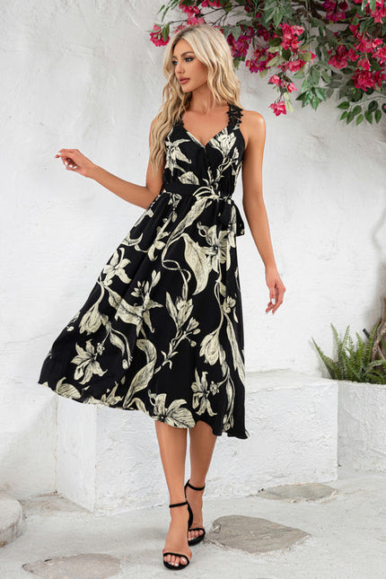 Robe Fleurie Chic Col V Midi - gallery 2