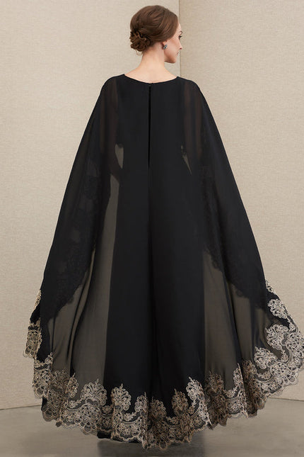 Robe Élégante Avec Cape Brodée - gallery 3