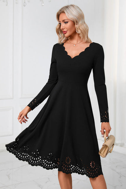 Robe Noir Col Bateau - gallery 5