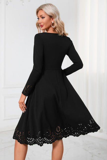 Robe Noir Col Bateau - gallery 1