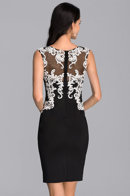 Robe Cocktail Élégante À Broderies - gallery 3