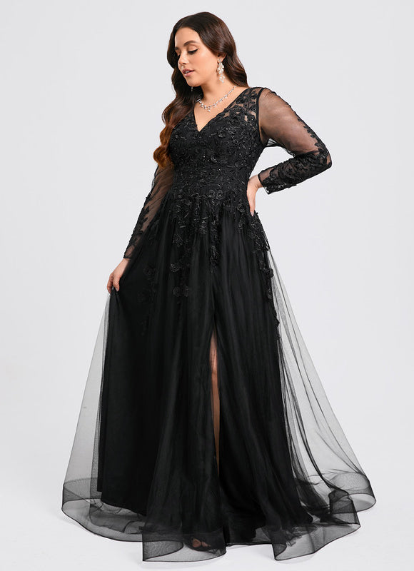 Robe De Bal Tulle Élégante Noire-166 - gallery 9