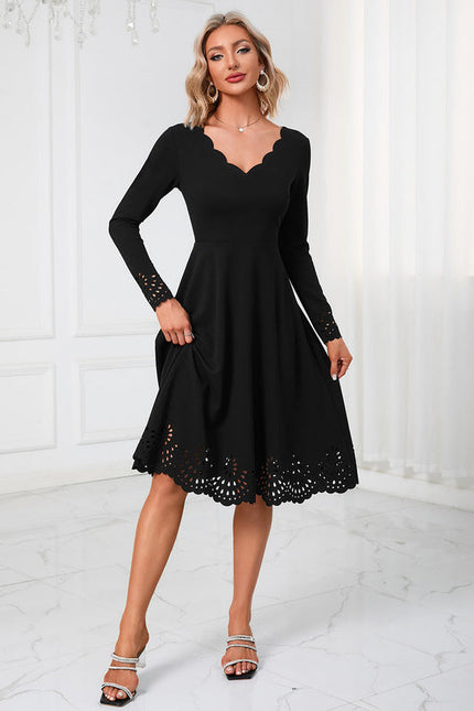 Robe Noir Col Bateau - gallery 3