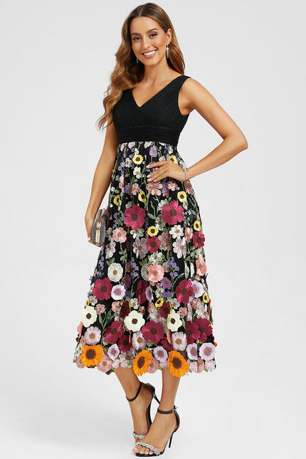 Robe Florale Trapèze Élégante Vaporeuse - gallery 4