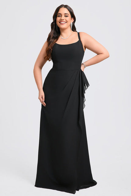 Robe Noire Élégante Fendue Chic - gallery 8