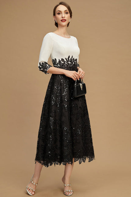 Robe Élégante Bicolore À Sequins - gallery 1