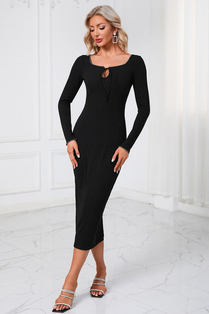 Robe Midi Chic À Décolleté Original