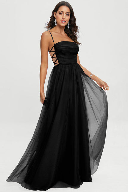 Robe De Bal Tulle Élégante Noire - gallery 4