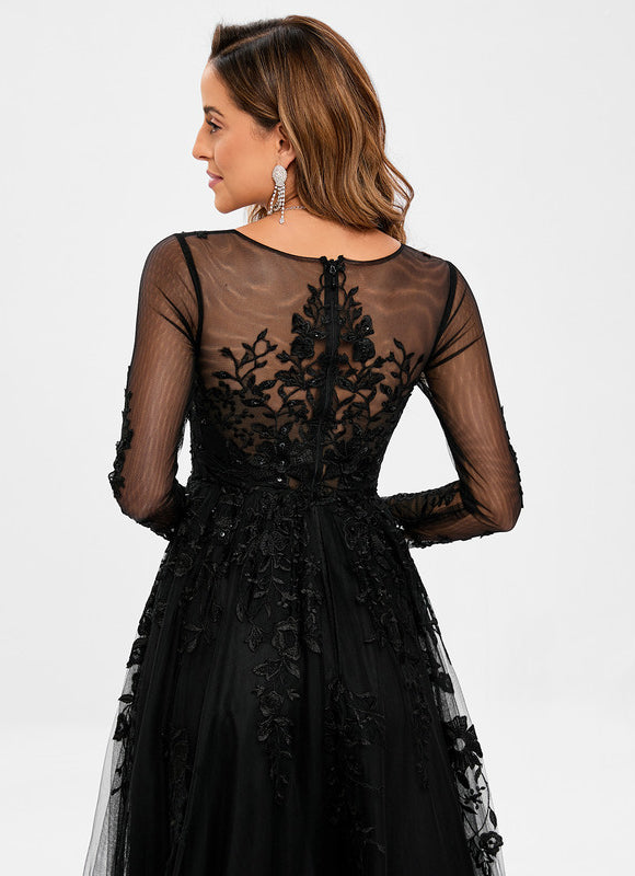 Robe De Bal Tulle Élégante Noire-166 - gallery 4