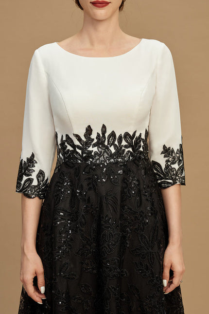 Robe Élégante Bicolore À Sequins - gallery 3