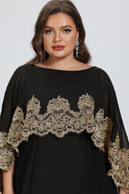 Robe Élégante Avec Cape Brodée - gallery 8