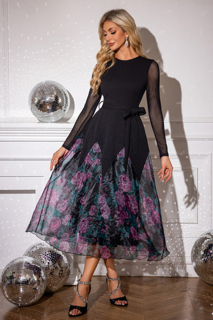 Robe Noire Organza Fleurie - gallery 5