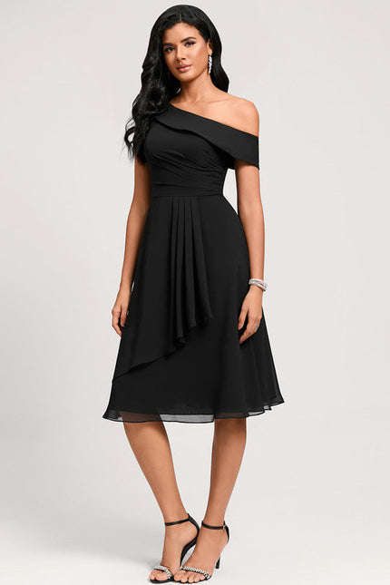 Robe Noire Asymétrique Chic