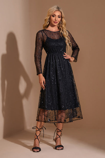 Robe Midi Tulle Scintillant Élégante - gallery 4