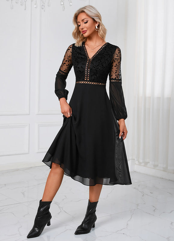 Robe Chic En Mousseline Brodée - gallery 3