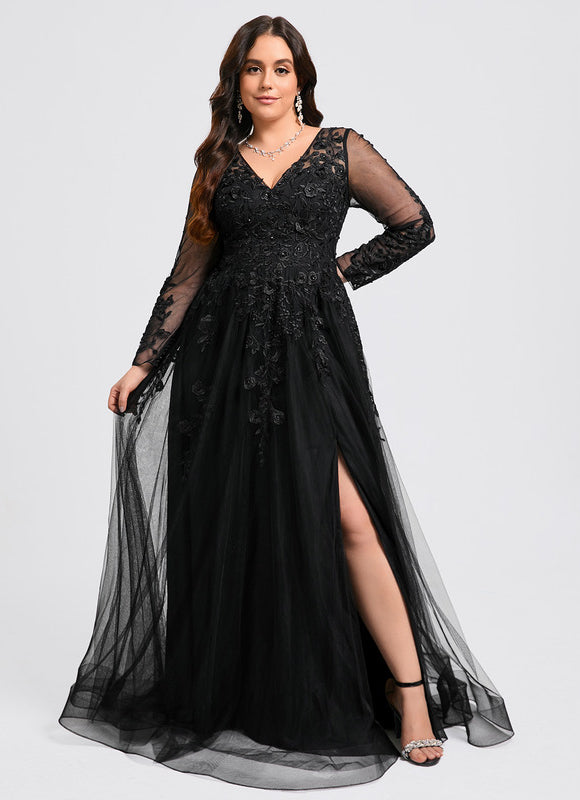 Robe De Bal Tulle Élégante Noire-166 - gallery 8