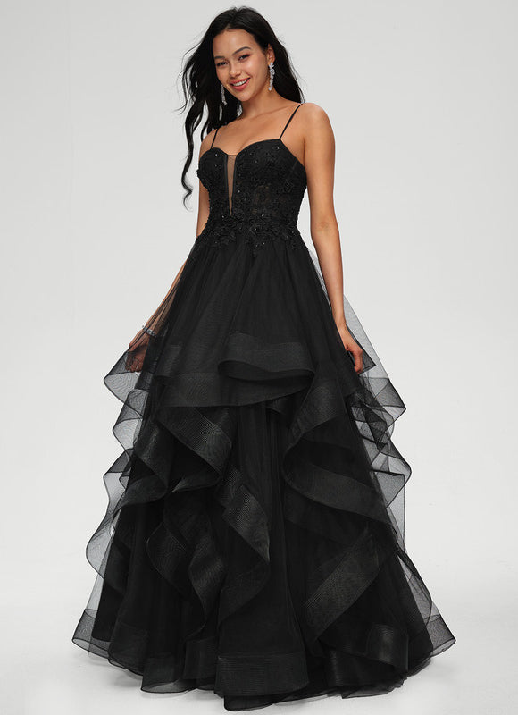 Robe De Bal Tulle À Volants - gallery 2