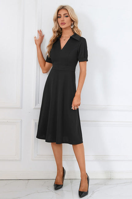 Robe Noire Col Claudine Chic - gallery 1