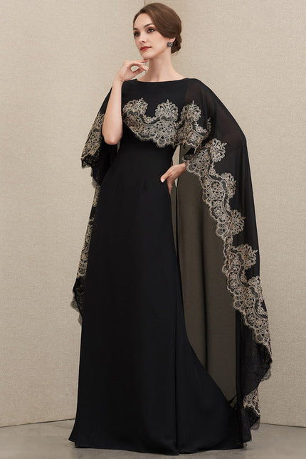 Robe Élégante Avec Cape Brodée - gallery 1