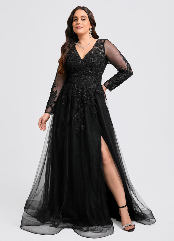 Robe De Bal Tulle Élégante Noire-166 - gallery 7