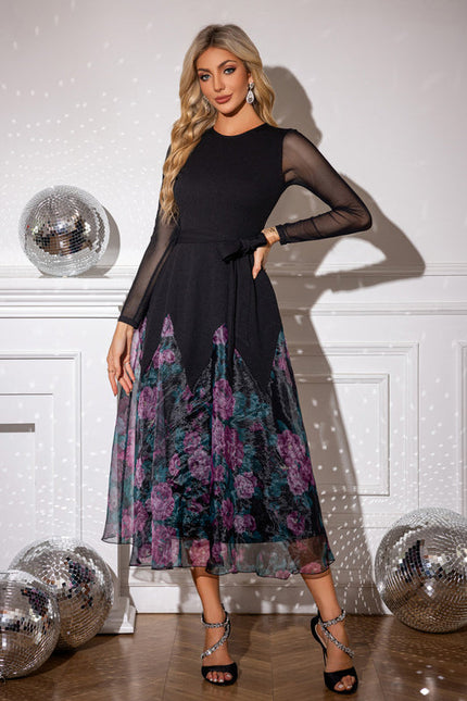 Robe Noire Organza Fleurie - gallery 3