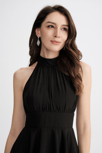 Robe Cocktail Asymétrique En Mousseline - gallery 3