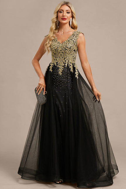 Robe Longue Noire A Bretelle - gallery 2