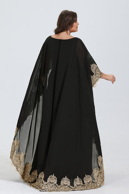 Robe Élégante Avec Cape Brodée - gallery 6