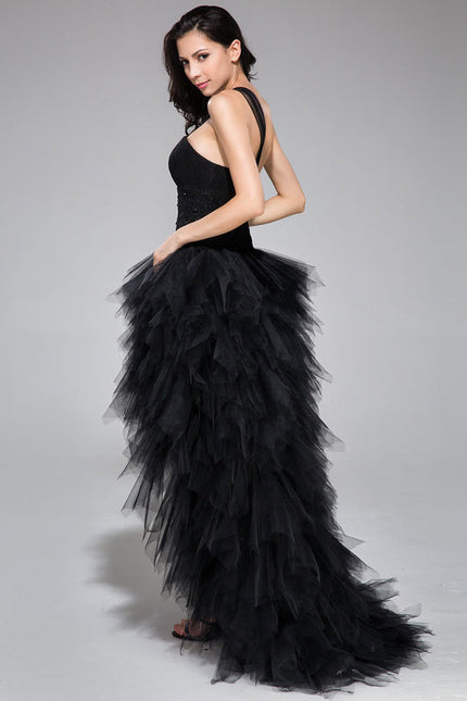 Robe De Bal Tulle Asymétrique Élégante - gallery 4