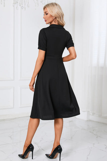Robe Noire Col Claudine Chic - gallery 5