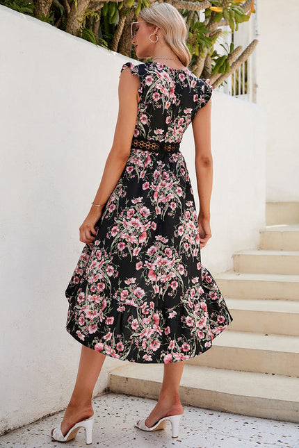 Robe Florale Chic Asymétrique Élégante-307 - gallery 4