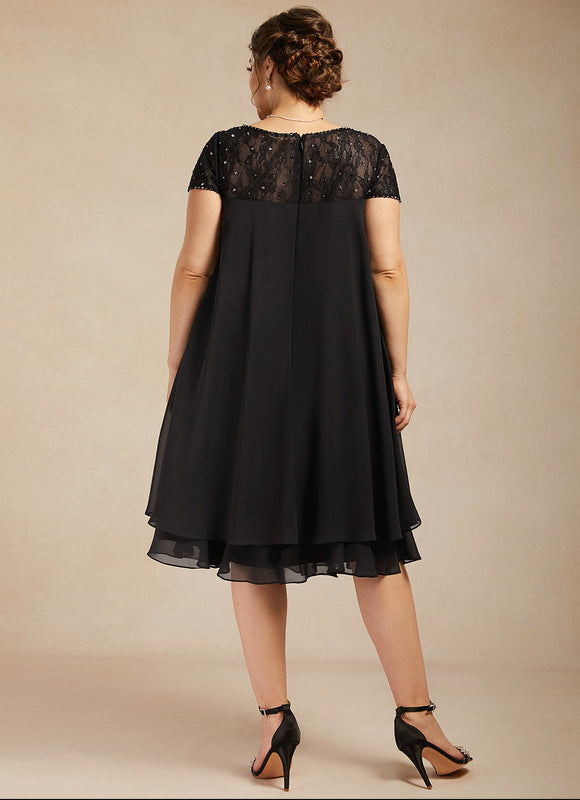 Robe Noire Chic À Dentelle Délicate - gallery 8