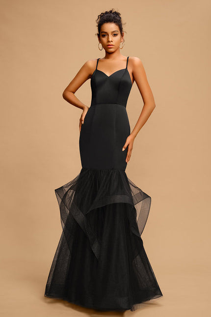 Robe Sirène Chic En Tulle Noir