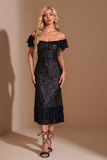 Robe Sirène En Dentelle Florale