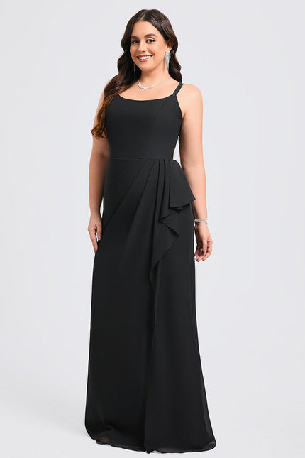 Robe Noire Élégante Fendue Chic - gallery 7