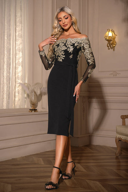 Robe Noire Chic À Manches Transparentes-45 - gallery 2