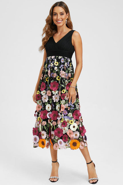 Robe Florale Trapèze Élégante Vaporeuse