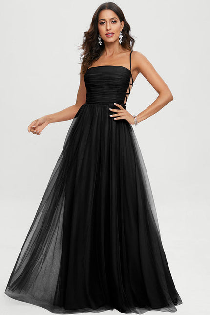 Robe De Bal Tulle Élégante Noire - gallery 2