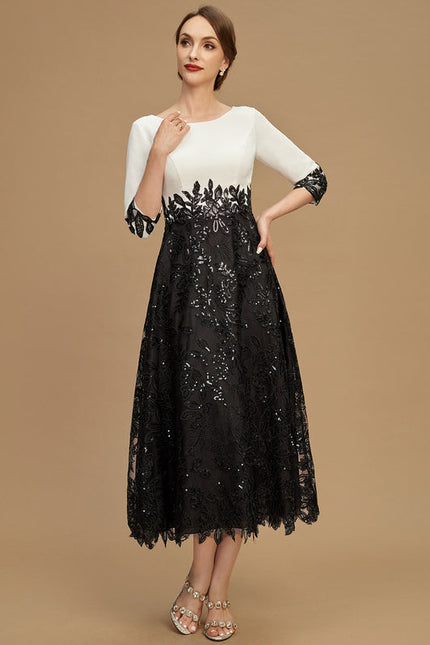 Robe Élégante Bicolore À Sequins - gallery 5