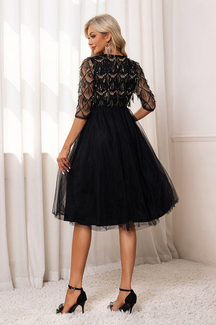 Robe Noire Tulle Paillette - gallery 1