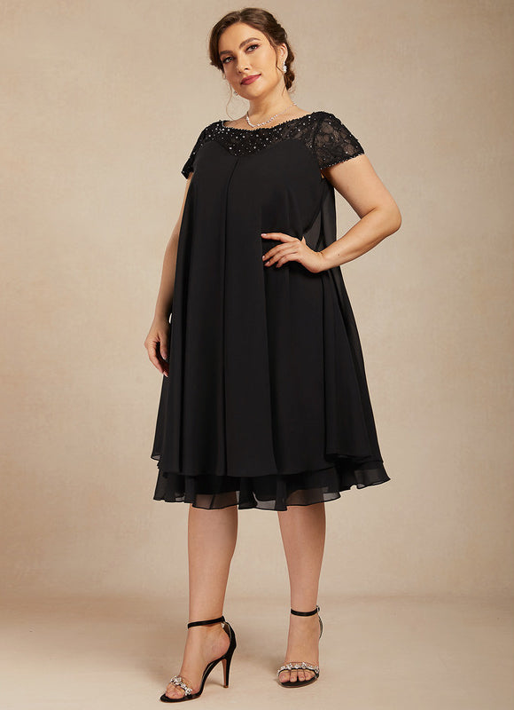 Robe Noire Chic À Dentelle Délicate - gallery 9