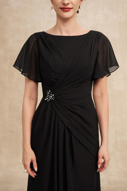 Robe Élégante Mousseline Avec Drapés - gallery 5