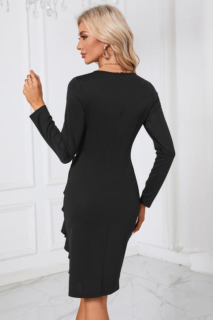 Robe Fourreau Chic À Volants - gallery 3