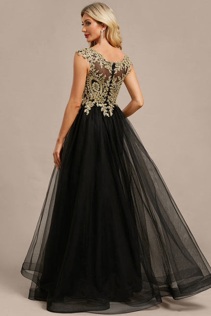 Robe Longue Noire A Bretelle - gallery 6