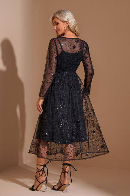 Robe Midi Tulle Scintillant Élégante - gallery 2