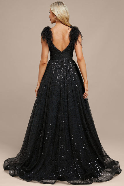 Robe De Soiree Noir A Paillette - gallery 8
