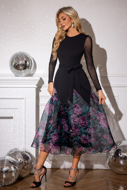 Robe Noire Organza Fleurie - gallery 2