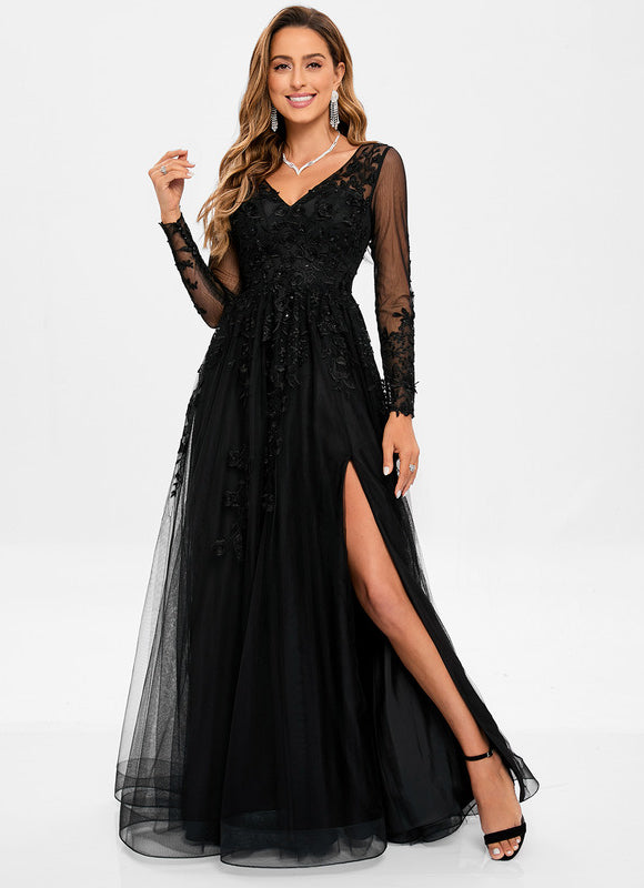 Robe De Bal Tulle Élégante Noire-166