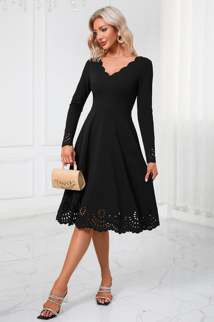 Robe Noir Col Bateau - gallery 2